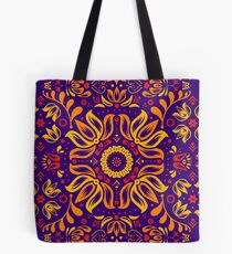 Bolsa de tela Fiery Floral Folk Pattern