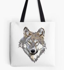 Gray Timber Wolf Tote Bag