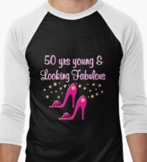 50 YEAR OLD SHOE QUEEN Men's Baseball ¾ T-Shirt