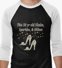 SPARKLING 50TH BIRTHDAY SHOE QUEEN Men's Baseball ¾ T-Shirt