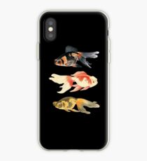 Botanical Fish Trio on Black iPhone Case