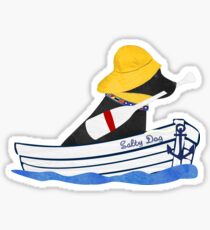 Nautical Preppy Black Lab Aboard The Salty Dog Sticker
