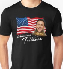 Amerikas nationaler Schatz - weißer Text Slim Fit T-Shirt
