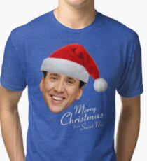 Merry Christmas from St Nic-olas Cage Tri-blend T-Shirt