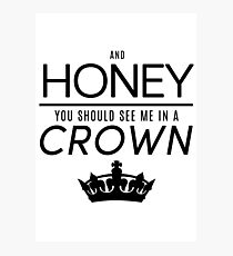 Moriarty 'Crown' Quote - Black Photographic Print