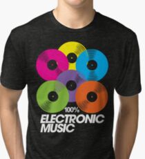 100% Electronic Music (black) Tri-blend T-Shirt