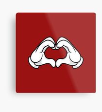Mickey Hands Heart Love Metal Print