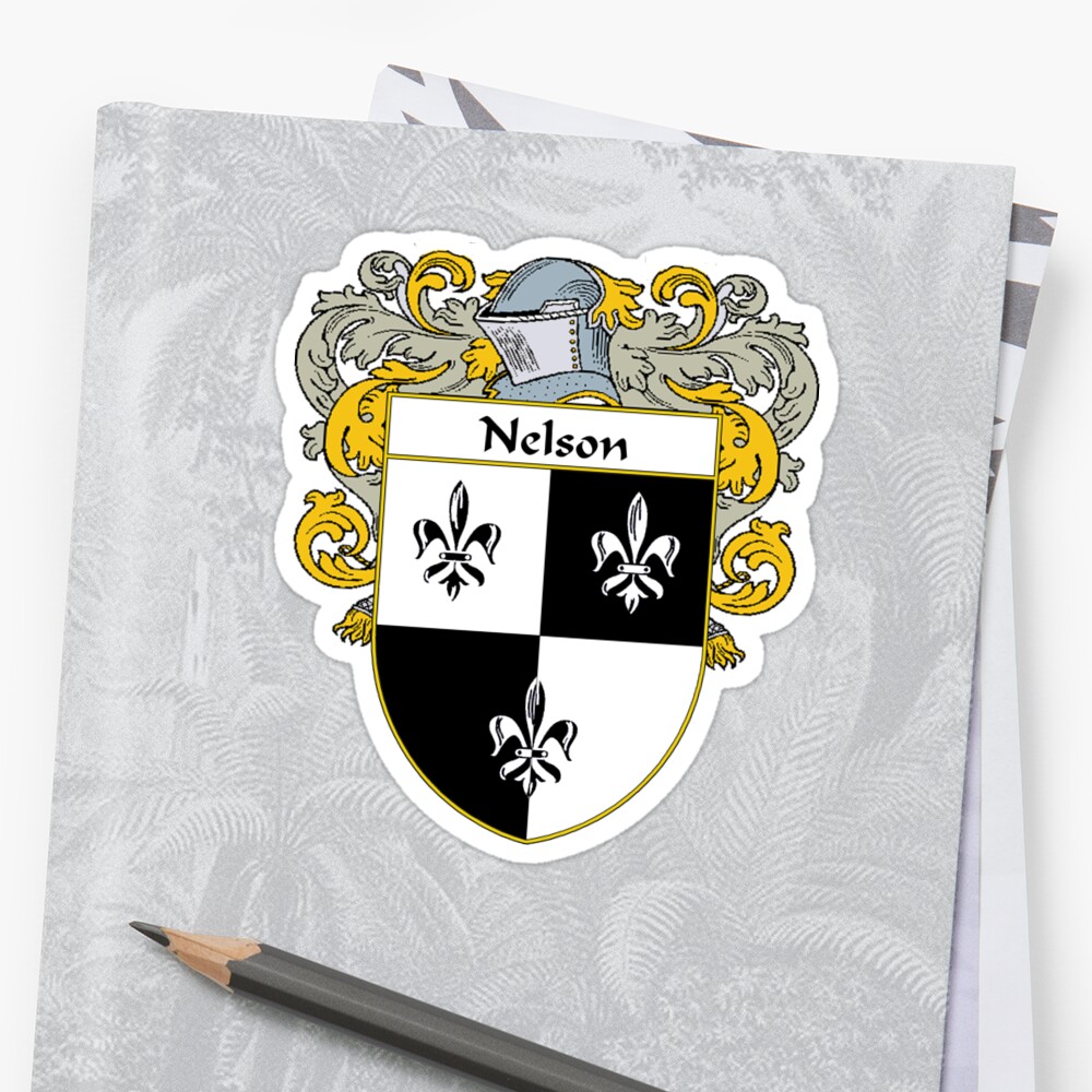 nelson-coat-of-arms-family-crest-stickers-by-william-martin-redbubble