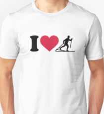 I love Cross-country skiing Unisex T-Shirt