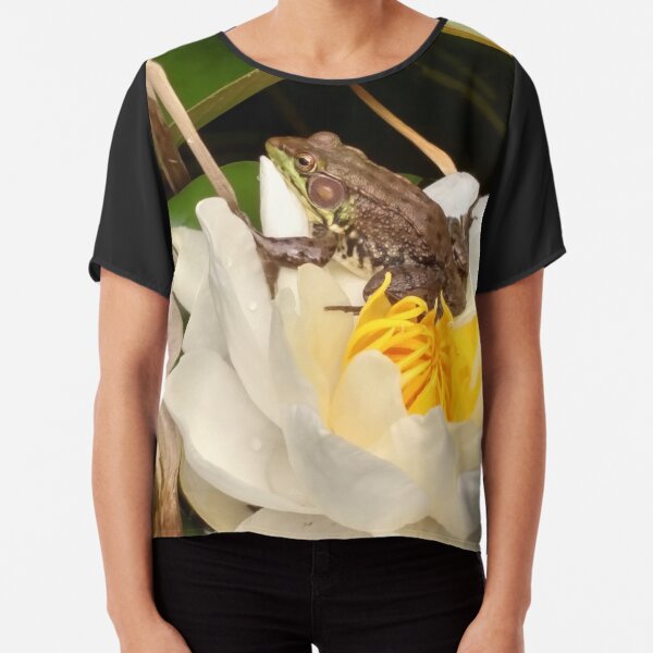Frog on a Lily Chiffon Top