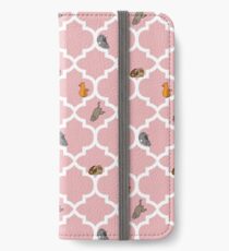 Katzen auf einem Gitter - Rosa iPhone Flip-Case/Hülle/Klebefolie