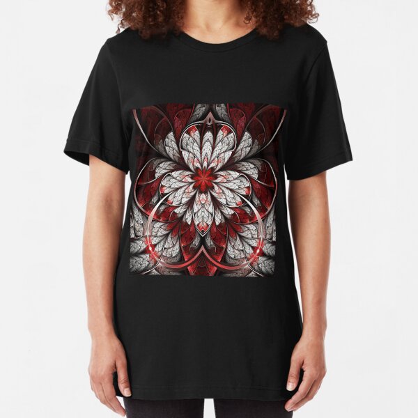 Bleeding - Abstract Fractal Artwork Slim Fit T-Shirt