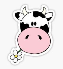 Cow munching flower Sticker
