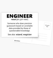 "Engineer" funny definition Postcards