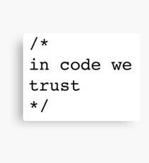 In Code We Trust (Black) Canvas Print