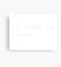 In Code We Trust (White) Canvas Print