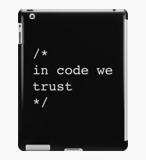 In Code We Trust (White) iPad Case/Skin