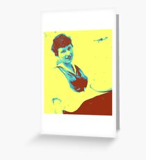 Yellow gal vintage Greeting Card