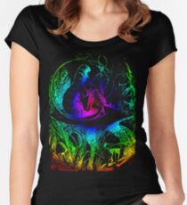 Psychadelic Mushroom Alice in Wonderland Women's Fitted Scoop T-Shirt
