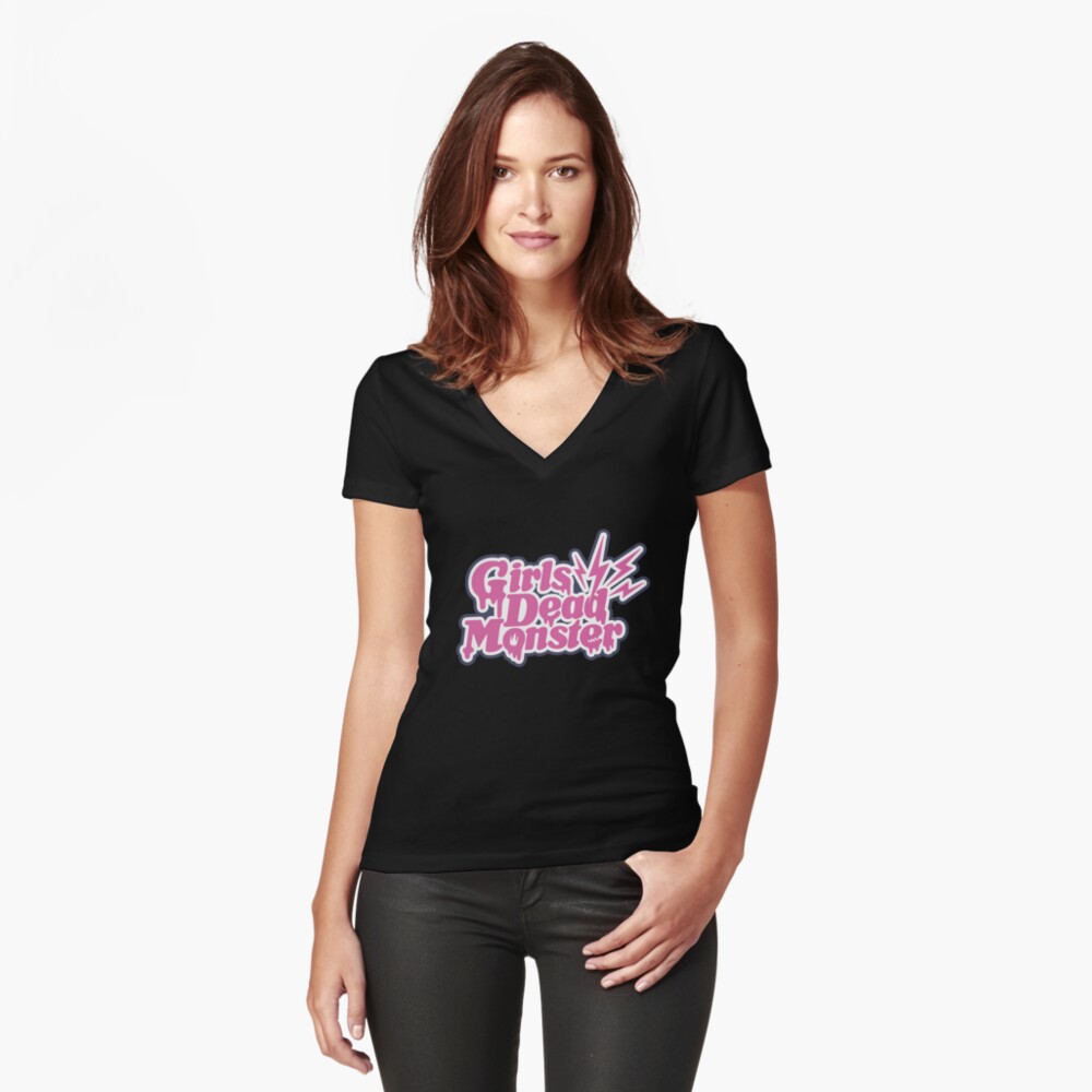 Download "Girls Dead Monster Logo" Women's Fitted V-Neck T-Shirt by ...