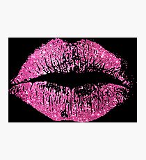 Stilvolle rosa Glitter Lippen Fotodruck