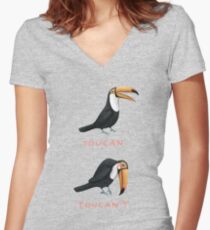Toucan Toucan't Women's Fitted V-Neck T-Shirt