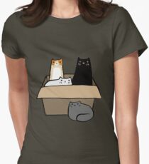 Camiseta entallada para mujer Gatos en una caja