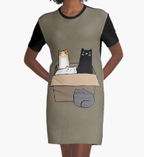 Katzen in einer Box T-Shirt Kleid