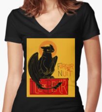 Fureur de Nuit Women's Fitted V-Neck T-Shirt