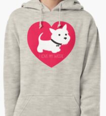 Sudadera con capucha Amo mi Westie_Copyright © BonniePortraits en Redbubble.com