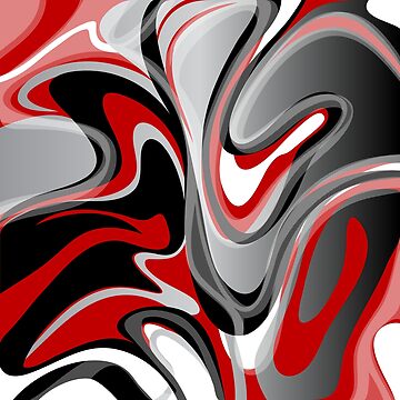 Artwork thumbnail, Liquify - Red, Gray, Black, White by SavvySilverArt