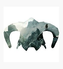 Elder Scrolls - Helmet - Mountains Photographic Print