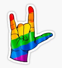 Regenbogenfarben Ich liebe dich Sticker