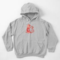 Der rote MERLION mit Wasser Kinder Hoodie