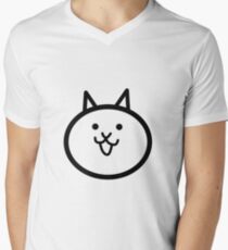 Camiseta de cuello en V Gato de batalla