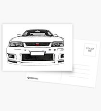 Nissan Skyline R33 GT-R (front) Postcards