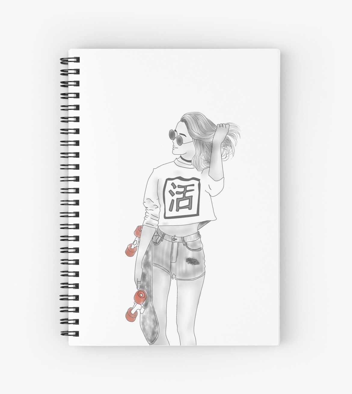 Tumblr Inspired Skater Girl Spiral Notebook By Taewithkookies