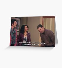 Parks and Rec, Mona Lisa and Craig Greeting Card