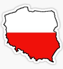 Polen-Karte mit polnischer Flagge Sticker