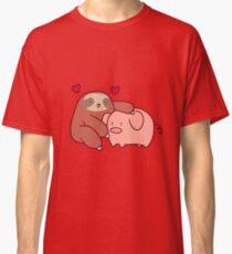 Faultier liebt Schwein Classic T-Shirt