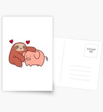 Sloth Loves Pig Postcards
