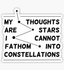 "my thoughts are " quote pink Sticker