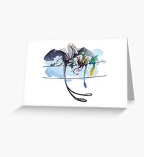 Dragons on a Wire Greeting Card