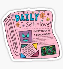 daily self love newspaper Sticker