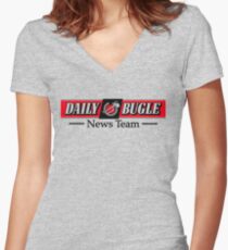 Daily Bugle News Team Women's Fitted V-Neck T-Shirt