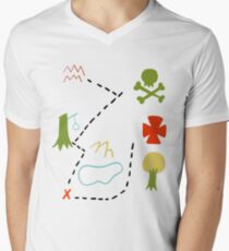 Peter Pan Map Men's V-Neck T-Shirt