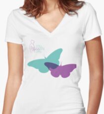 Still Aware 'Butterflies' Women's Fitted V-Neck T-Shirt