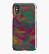 Geometric shapes in retro colors iPhone Case