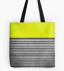 Yellow Gray Stripes Tote Bag