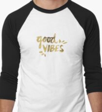 Good Vibes - Gold Ink Men's Baseball ¾ T-Shirt